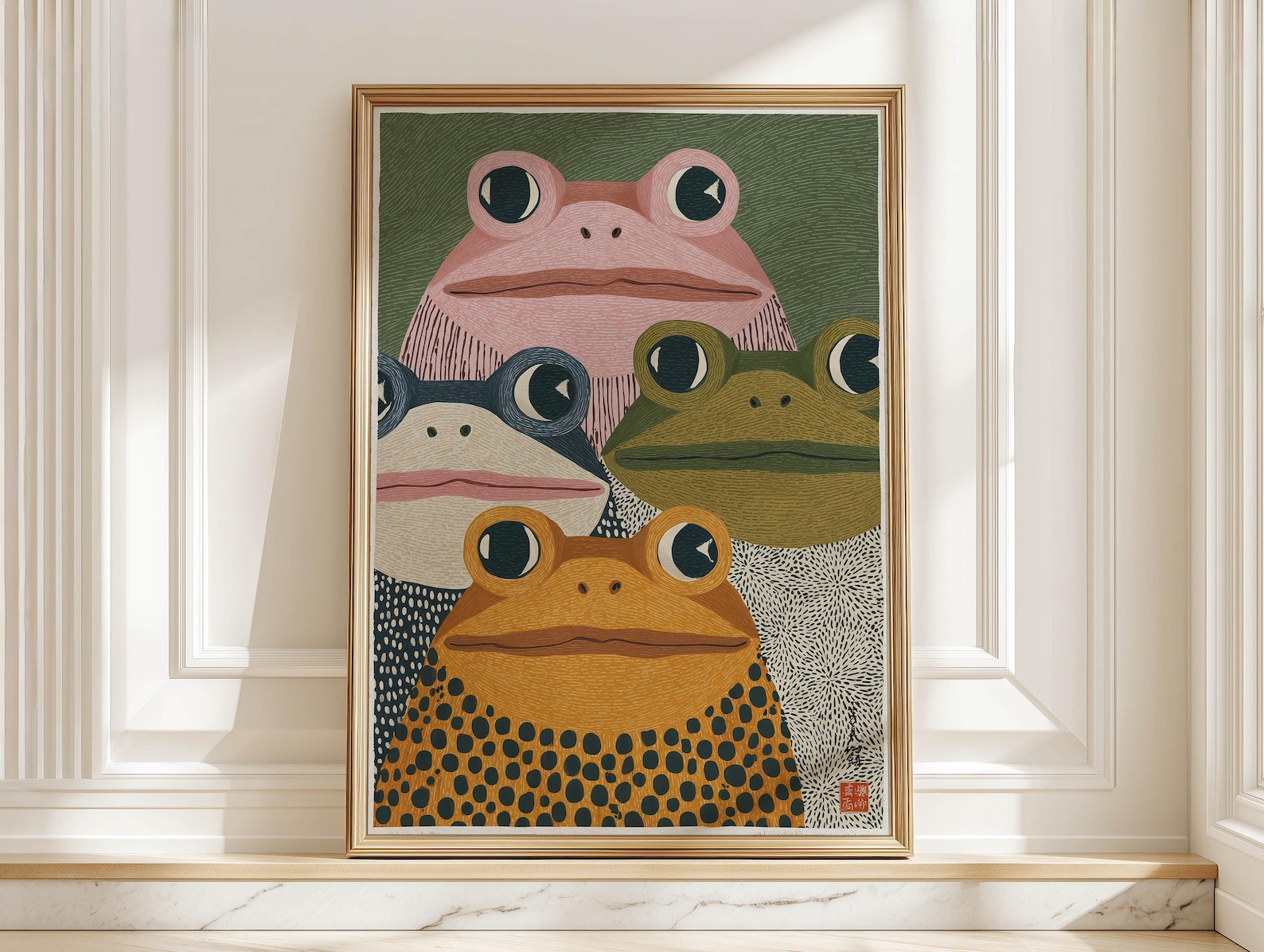 Home Office Youtube - Modern Japanese Frog Art Print -