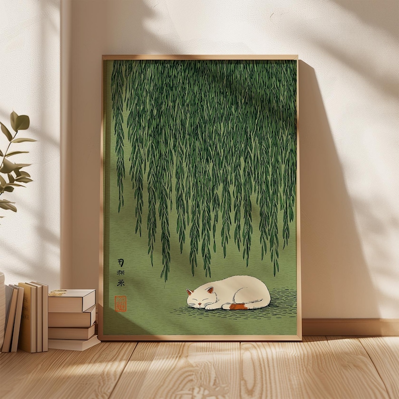 1pc Japanese Cat Under Willow  - Home Office Youtube recension och pris