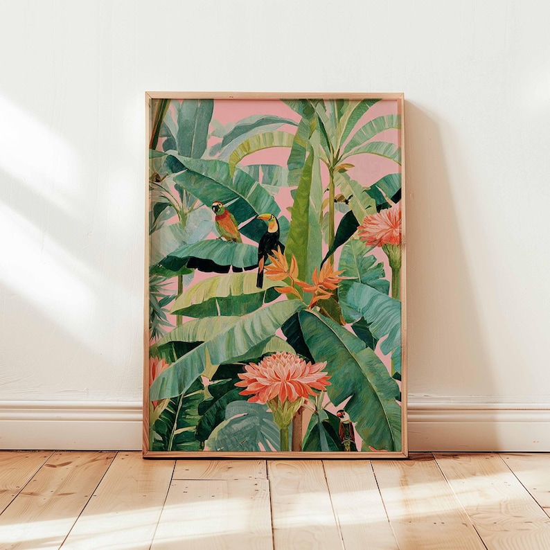 1pc Retro Tropical Canvas Post - Home Office Youtube recension och pris