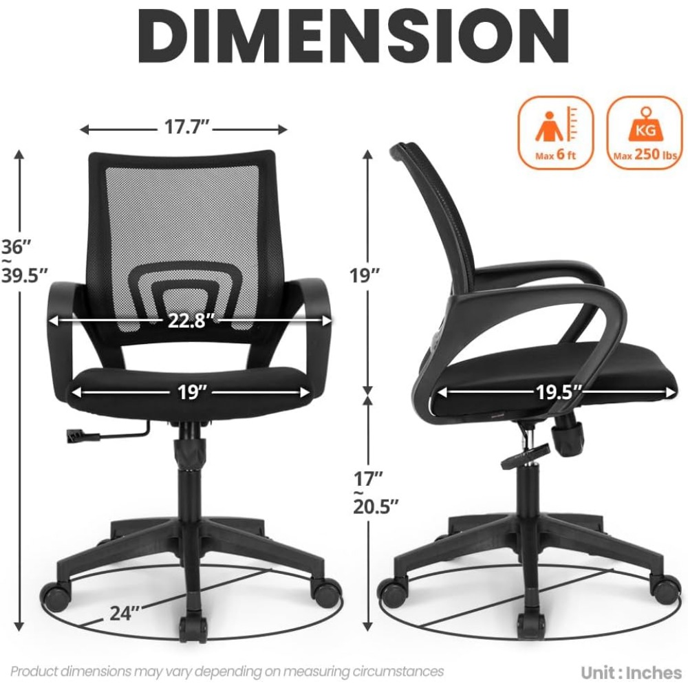 Ergonomic Mid-Back Mesh Desk C - Home Office Desks recension och pris