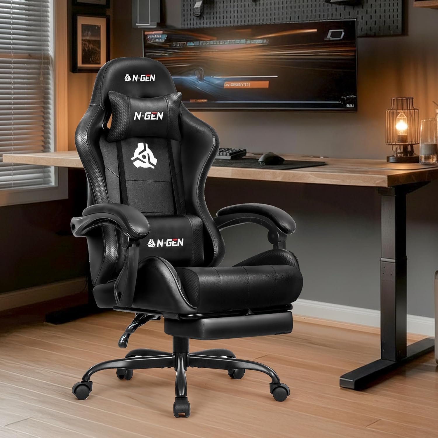 Gaming Chair with Footrest Lum - Home Office Desks recension och pris