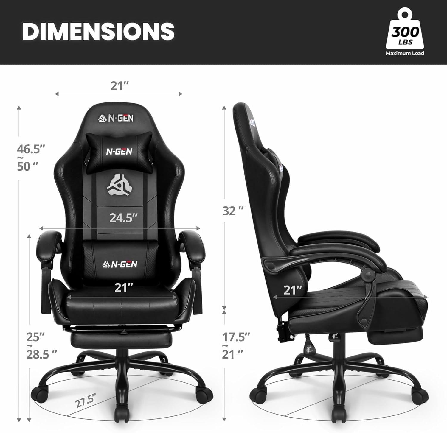 Gaming Chair with Footrest Lum - Home Office Desks recension och pris