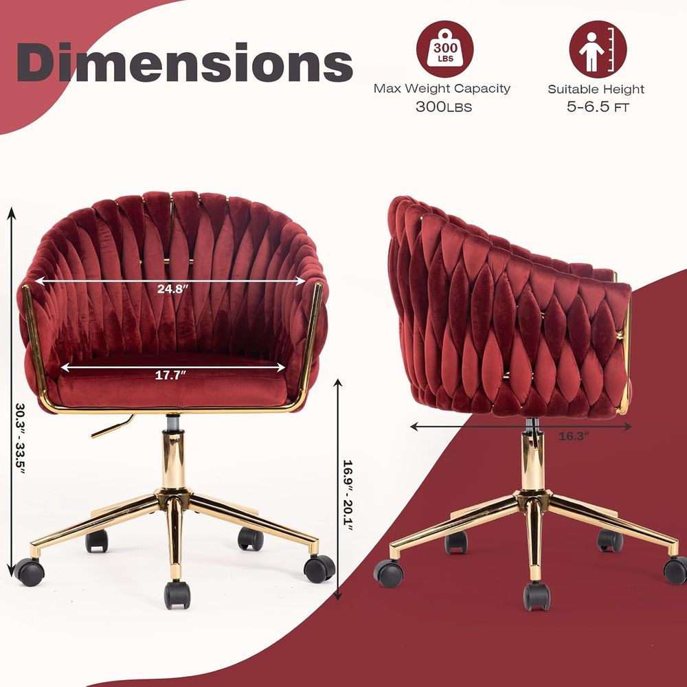 Velvet Office Chair, Vanity Ch - Home Office Or recension och pris