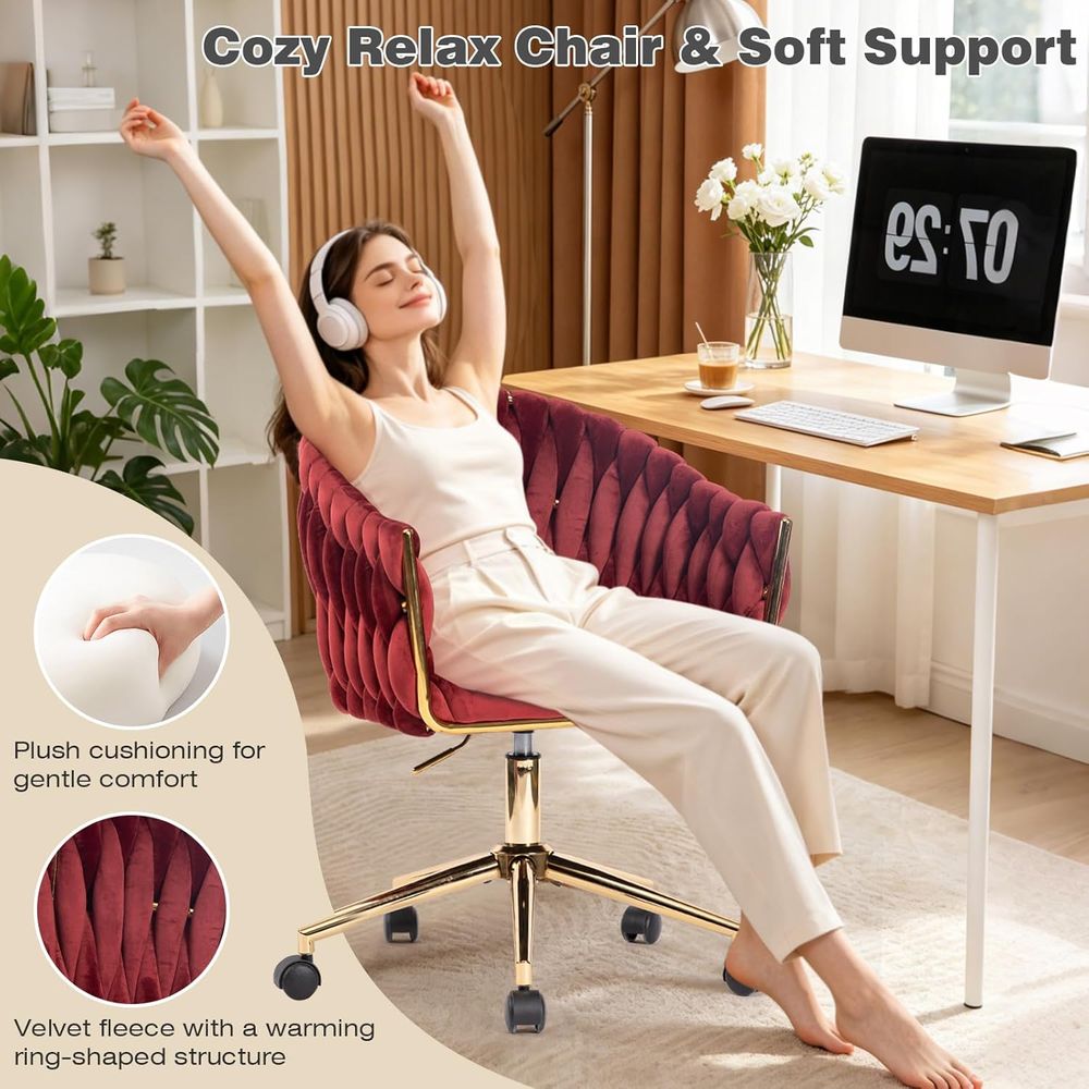 Velvet Office Chair, Vanity Ch - Home Office Or recension och pris