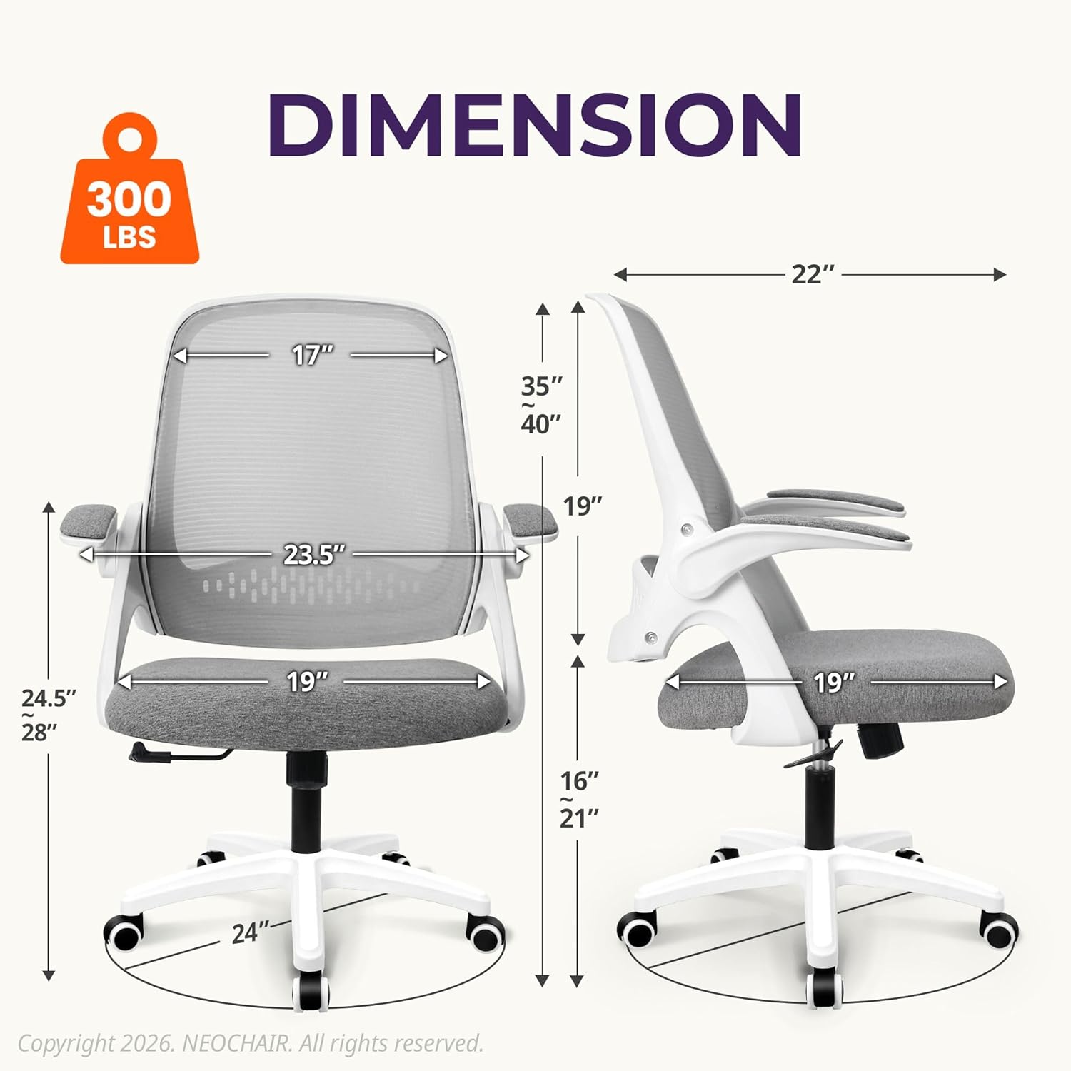 Ergonomic Mesh Office Chair wi - Home Office Desks recension och pris