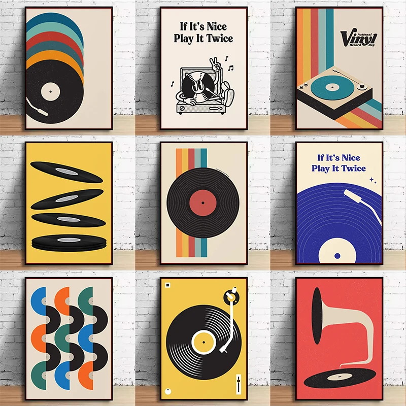 Mid Century Vinyl Record Canva - Home Office Youtube recension och pris