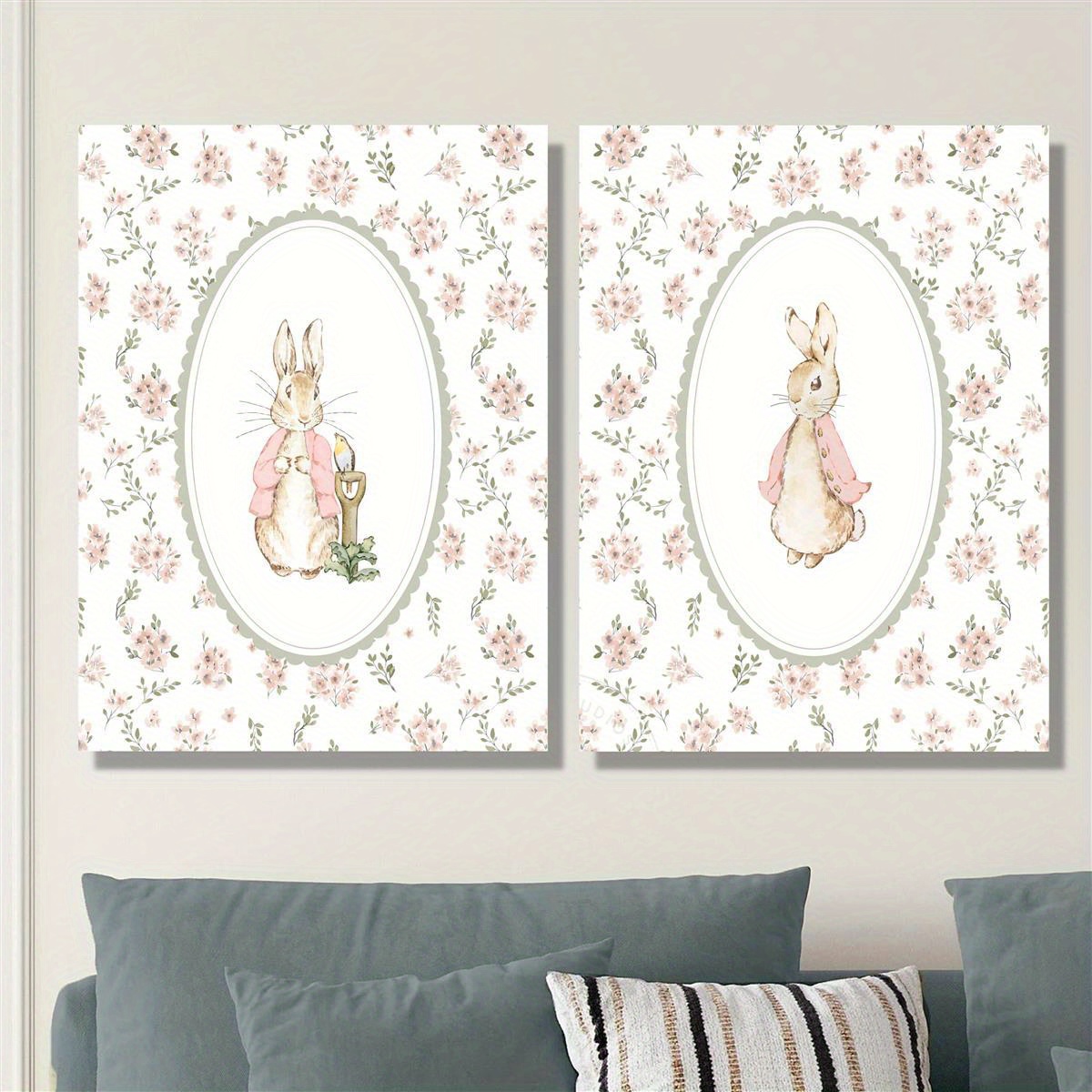 2pcs Retro Easter Rabbit Canva - Home Office Youtube recension och pris
