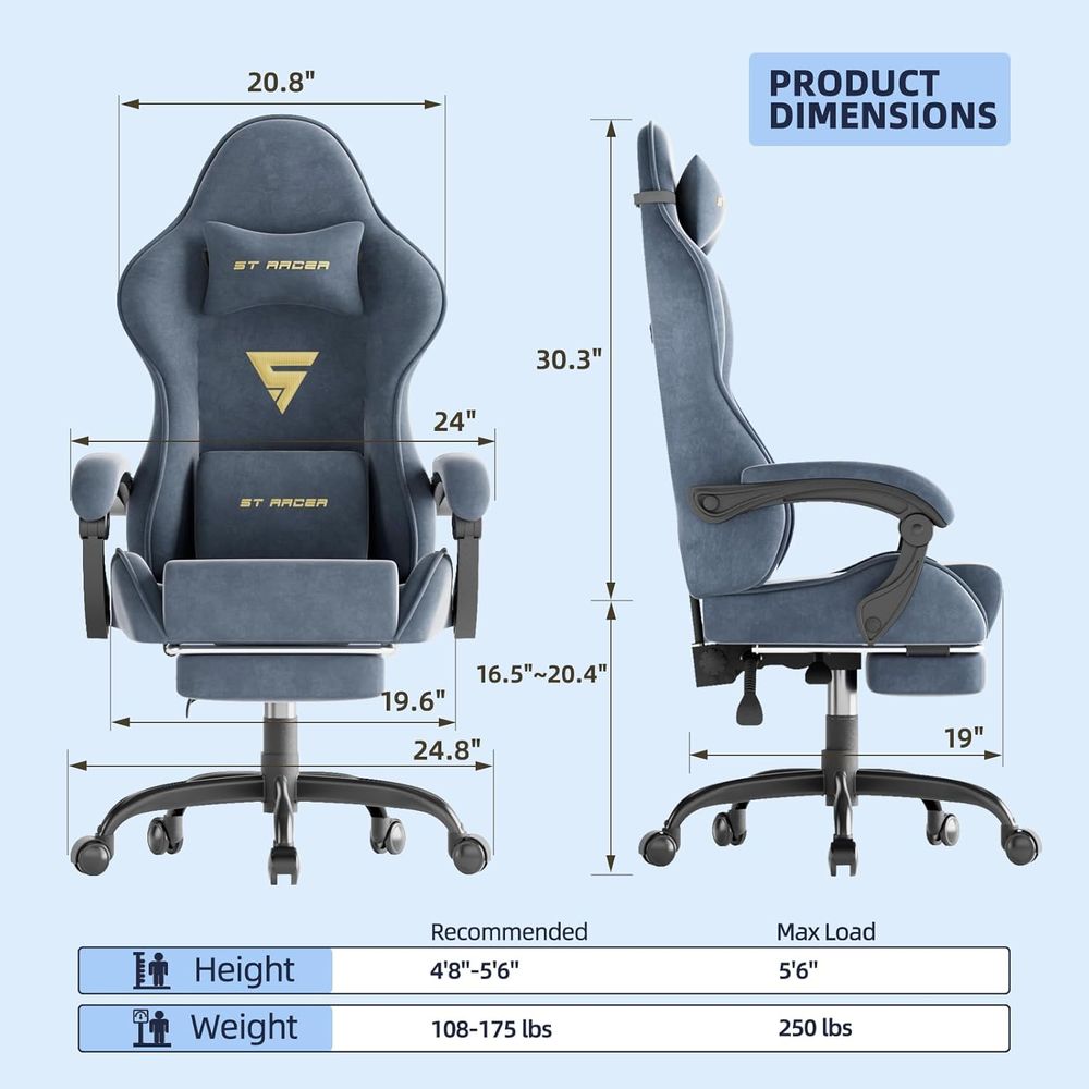 Ergonomic Gaming Chair with Fo - Home Office Or recension och pris