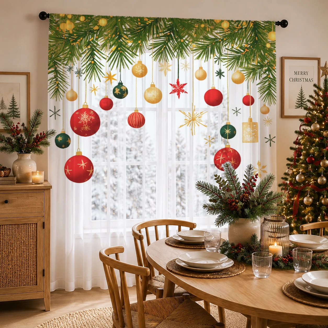 Christmas Gradient Sheer Curta - Home Office Youtube recension och pris
